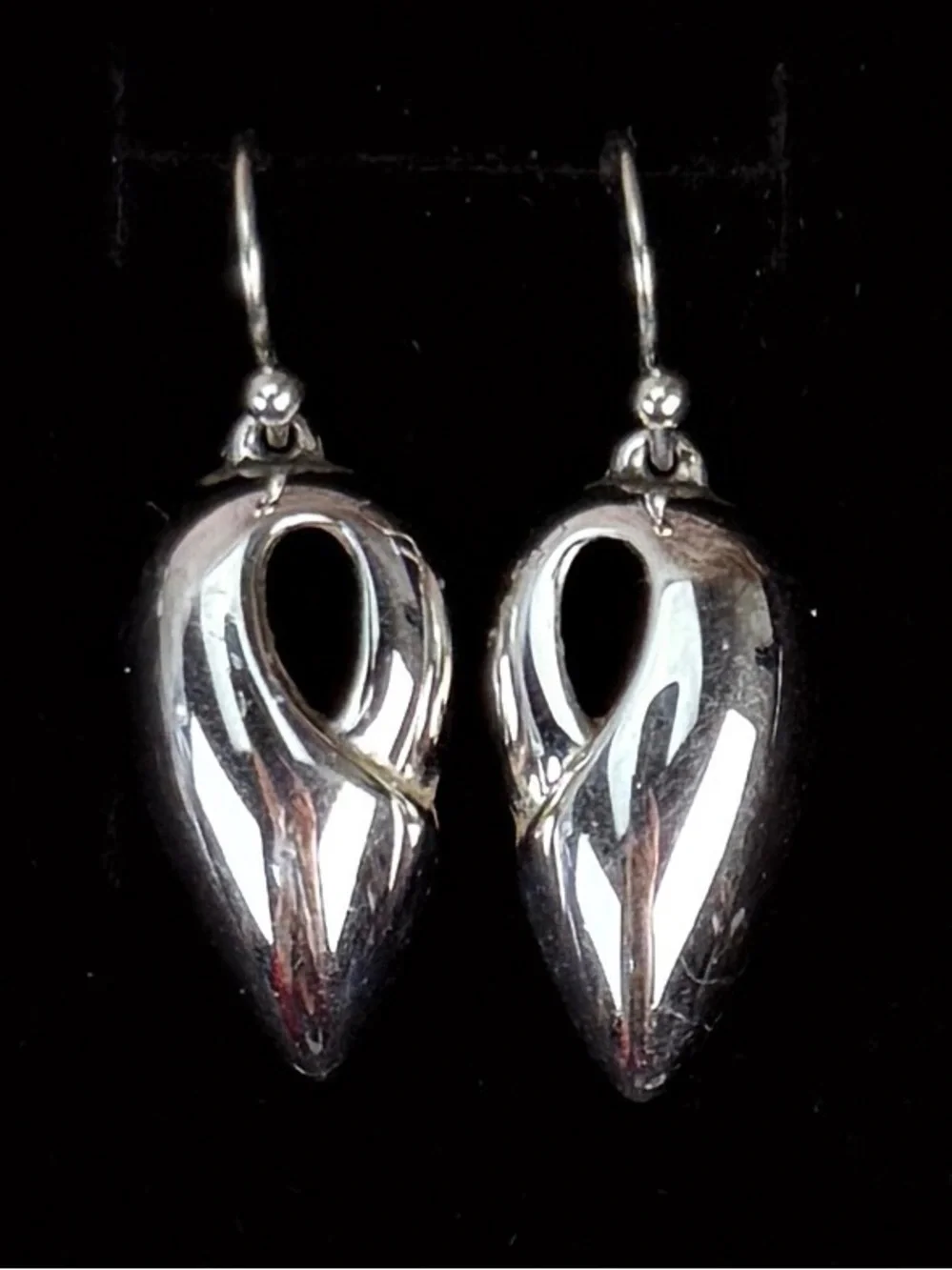 Elegant Silvertone Drop Pierced Earrings